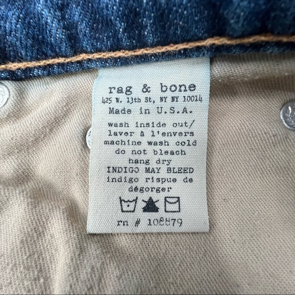 rag & bone Cuffed Hem Distressed Denim Jean Shorts Size 26 Women’s - Picture 6 of 6